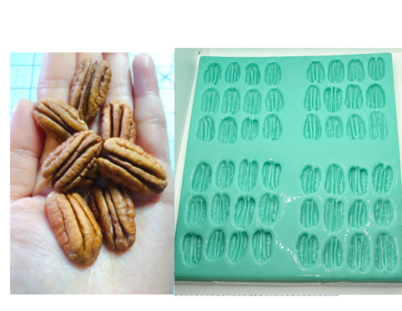 48PC Pecan Shape Silicone MEGA MOLD | Realistic Food Shape For Soap Embeds | Candle Embeds | Wax Melts. BULK EMBEDS